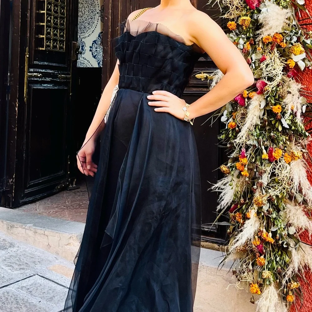 Morgan Le Fay Black silk Gown - Picture 1 of 4
